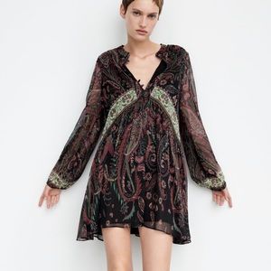 ZARA Printed Paisley Dress